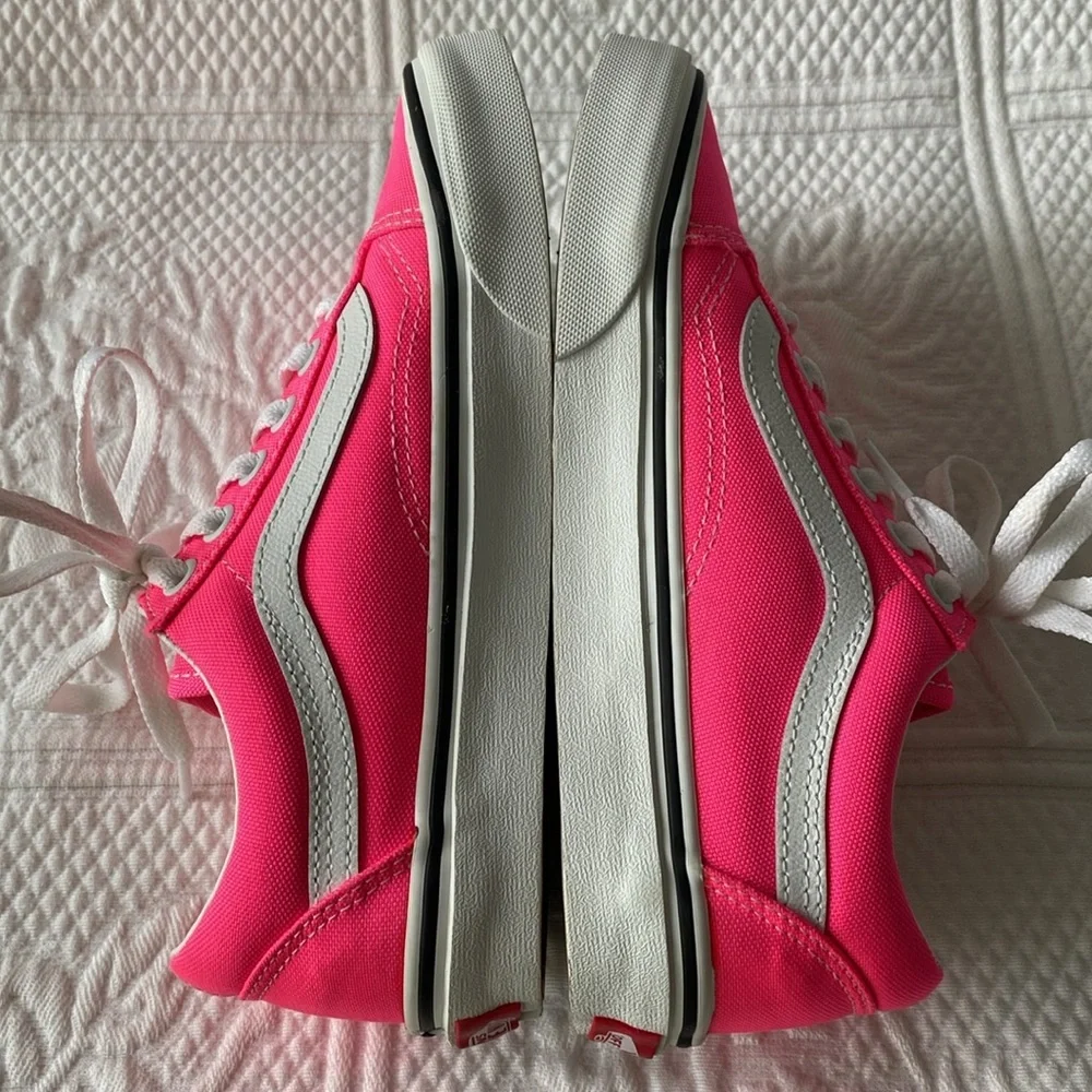 Vans Old Skool Neon Knockout Pink/True White Sneakers Skater Shoes Valentines - Picture 6 of 10